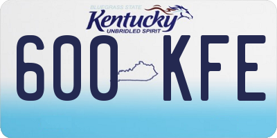 KY license plate 600KFE