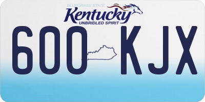 KY license plate 600KJX