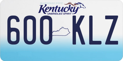 KY license plate 600KLZ
