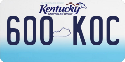 KY license plate 600KOC