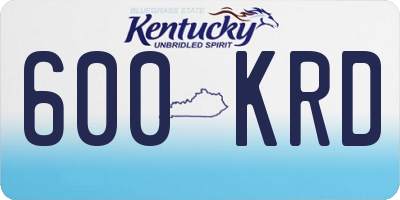 KY license plate 600KRD