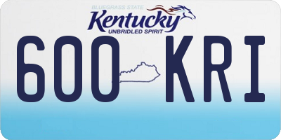 KY license plate 600KRI