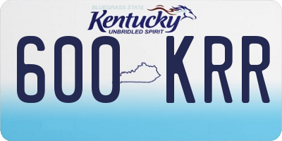 KY license plate 600KRR