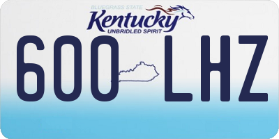 KY license plate 600LHZ