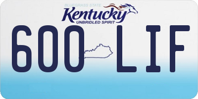 KY license plate 600LIF