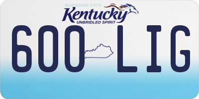 KY license plate 600LIG