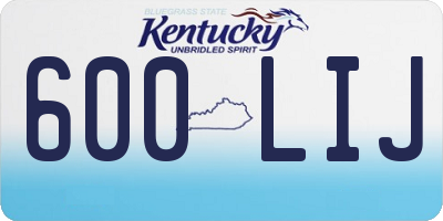 KY license plate 600LIJ