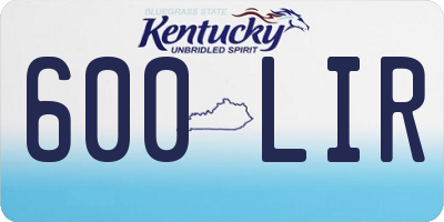 KY license plate 600LIR