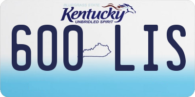 KY license plate 600LIS