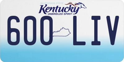 KY license plate 600LIV