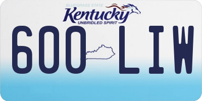 KY license plate 600LIW