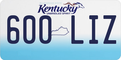 KY license plate 600LIZ