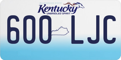 KY license plate 600LJC
