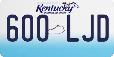 KY license plate 600LJD