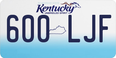 KY license plate 600LJF