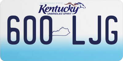 KY license plate 600LJG