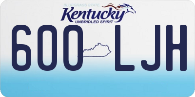 KY license plate 600LJH