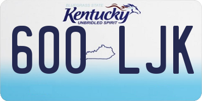 KY license plate 600LJK