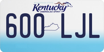 KY license plate 600LJL