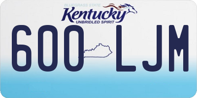 KY license plate 600LJM