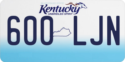 KY license plate 600LJN