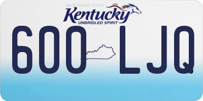 KY license plate 600LJQ