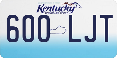 KY license plate 600LJT