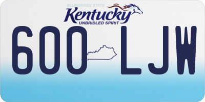 KY license plate 600LJW
