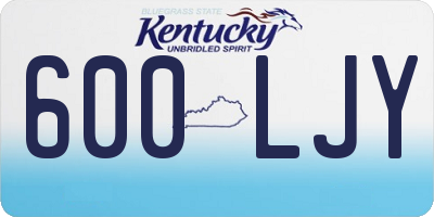 KY license plate 600LJY