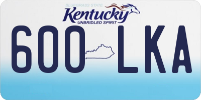 KY license plate 600LKA