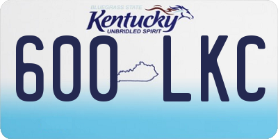KY license plate 600LKC
