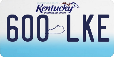 KY license plate 600LKE