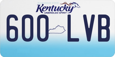 KY license plate 600LVB
