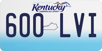 KY license plate 600LVI