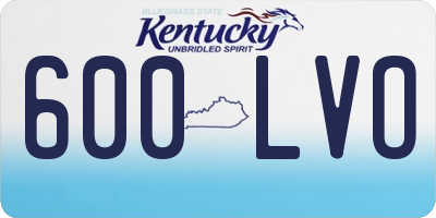 KY license plate 600LVO
