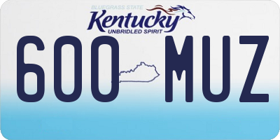 KY license plate 600MUZ
