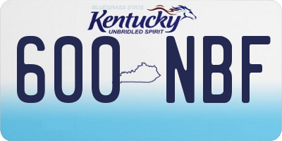 KY license plate 600NBF