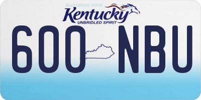 KY license plate 600NBU