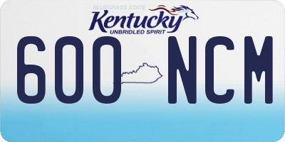 KY license plate 600NCM