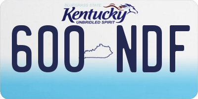 KY license plate 600NDF