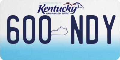 KY license plate 600NDY