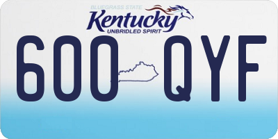 KY license plate 600QYF