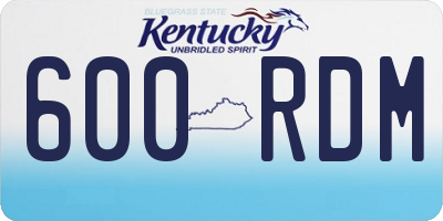 KY license plate 600RDM