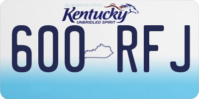 KY license plate 600RFJ