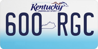 KY license plate 600RGC