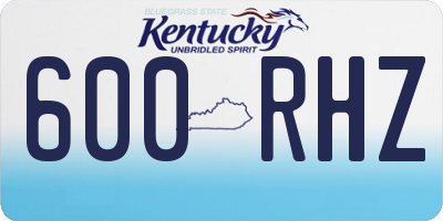 KY license plate 600RHZ