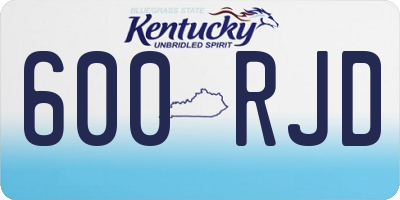 KY license plate 600RJD