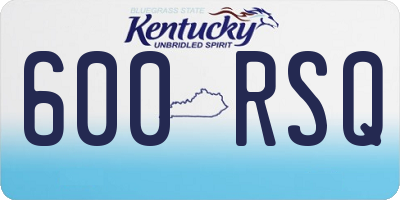 KY license plate 600RSQ