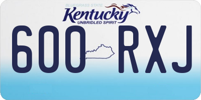 KY license plate 600RXJ
