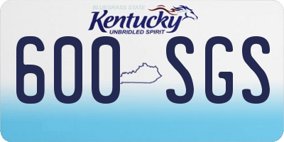 KY license plate 600SGS